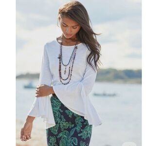 Peruvian Connection White Amadeus Top - Size Medium Retail $89 New NWT